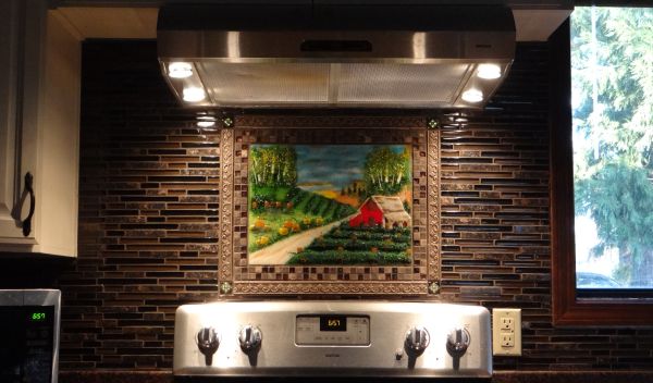 Fused Glass Range Backsplash