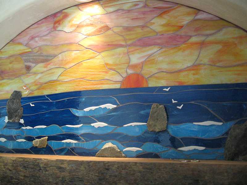 A still closer view of the Glass Fireplace