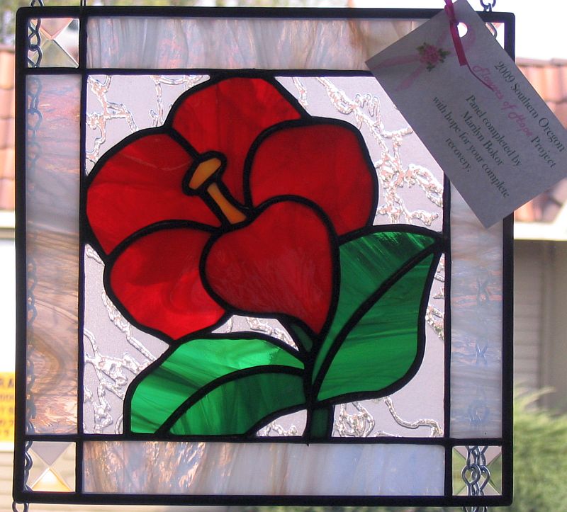 One of Marilyn Bokor's Flower of Hope panels at the 2009 Flowers of Hope Artists' Reception