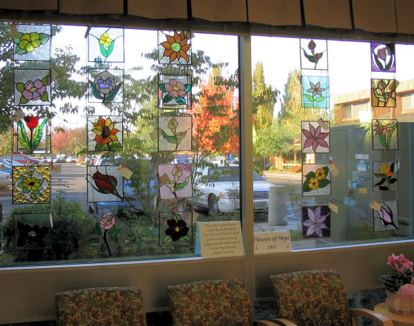  Flowers of Hope 2005 panels were on display at the Leila J. Eisenstein Breast Center at Providence Medford Medical Center