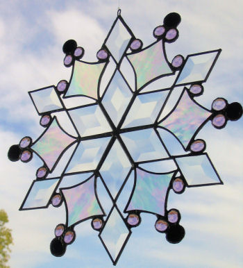 glass snowflake impression